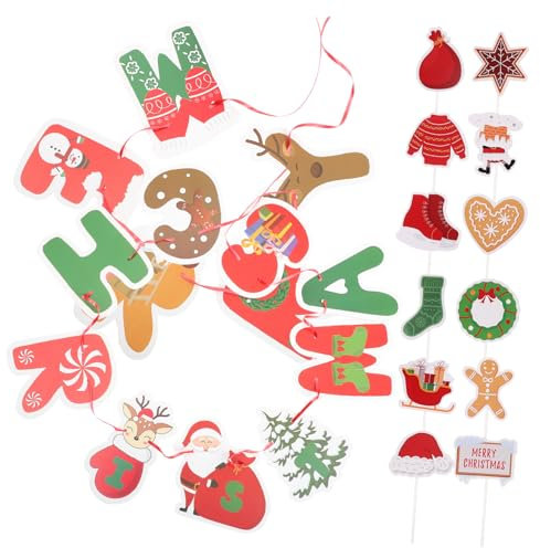 NAMOARLY 1satz Weihnachtliches Banner Dekorationen Und Kuchenpickern Für Festliche Feiern Für Innen Und Außendekoration Aus Stabilen Papiermaterialien Gefertigt