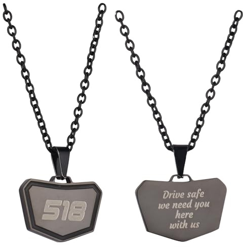 Collana con incisione personalizzata per numeri Motocross, collana Dirtbike in acciaio inox con testo, regalo per uomini, L, Acciaio inossidabile, Non pietra preziosa