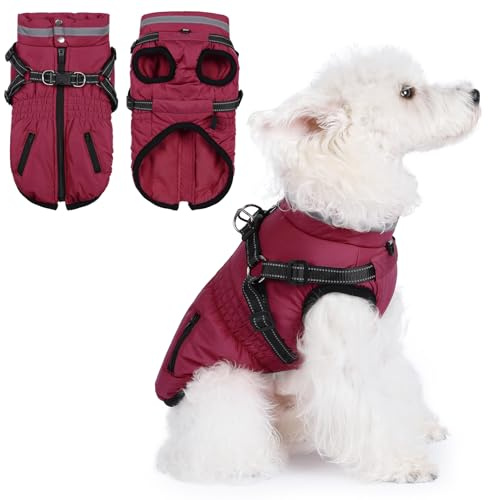 Savlot Hunde-Wintermantel Warme Hundejacke Hundeweste Winddichte Hundekleidung für kaltes Wetter, Haustierbekleidung für kleine, Mittelgroße und Große Hunde
