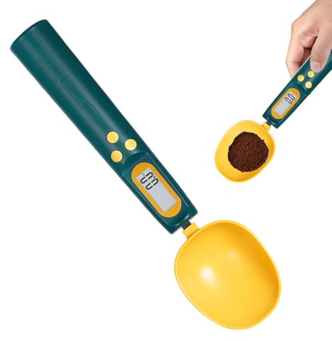 Nevalerra Cuillère de pesée électronique, balance numérique pour nourriture pour chien, réglable 1000 g/0,1 g, balance de cuisson de haute précision avec écran LCD pour aliments, café, portion de