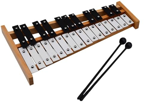 Fenteer Xylophon aus mit 27 Tönen, Handklopfklavier, Spielzeug, kompaktes Glockenspiel, Musikinstrument für Familiensitzungen, Konzerte, und