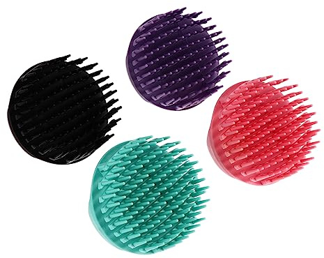 Anneome Spazzole Per Chioma Massaggianti in Silicone 4 Pezzi Set Per Shampoo e Massaggio Del Cuoio Capelluto, Lavatesta Ergonomico Riutilizzabile Per Doccia e Trattamento Chioma