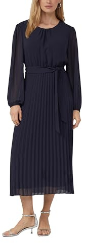s.Oliver Midi-Chiffonkleid mit Plissee und Bindegürtel