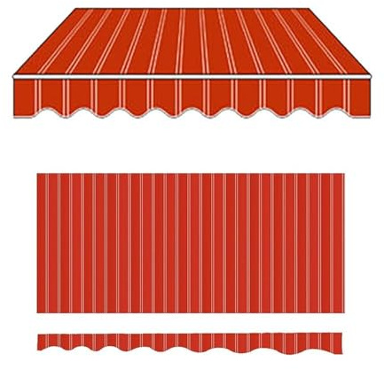 Tessuto di ricambio per tenda da patio retrattile, 4,9 x 4 m, 3,7 x 3 m, copertura per uso esterno, tessuto arancione per tende da sole per negozi (4 x 2 m)