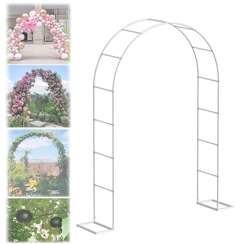 Arche de jardin robuste en métal blanc 300 x 220 cm – Tonnelle d'extérieur pour plantes grimpantes, large support de terrasse, allée, parfait pour les fêtes et les mariages dans le jardin