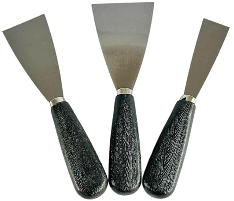 Juego de 3 espátulas – Espátula de pintor, espátula y espátula universal de acero inoxidable – 30 mm, 50 mm y 70 mm – Herramienta de pintor para alisar, raspar y masilla