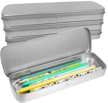 Qiuvpop 4 Stück Stiftebox Metall,Blechdose mit Deckel,Metalldose Stifte Box Schachtel mit Deckel für Schreibwaren,Make-Up-Pinsel,Schmuck,Kleinteile,Ideal für Büro,Schule,Haushalt
