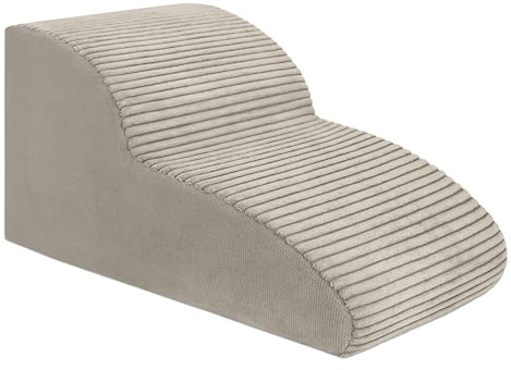 Domarex DOGGURU Hundetreppe 2 Stufen – Haustier Rampe 30cm – Stabile Anti-Rutsch Stufen für kleine Hunde & Katzen – Waschbarer Bezug – Komfort & Sicherheit (Beige)
