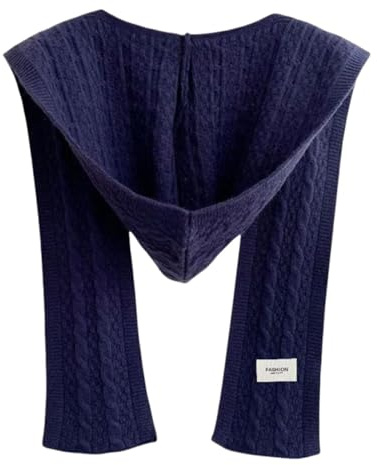 Harilla Bufanda de con capucha, pasamontañas de invierno, chal, calentador de cuello, bufanda con capucha para otoño, patinaje, invierno, Azul
