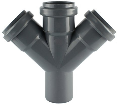 HT 45° Doppelabzweig DN 50 110 grau DN 110/50/50