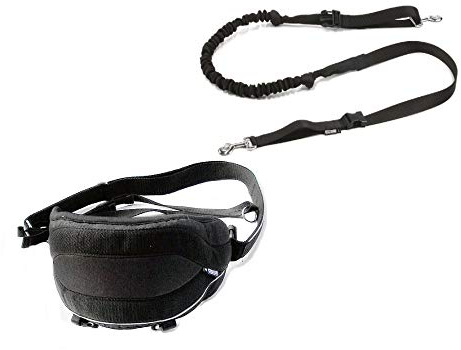 cat-or-dog.boutique Professionelles Canicross/Trekking/Joggen/Skijoring, freihändiges Set: Gürtel + Bungee-Leash – 3 Größen