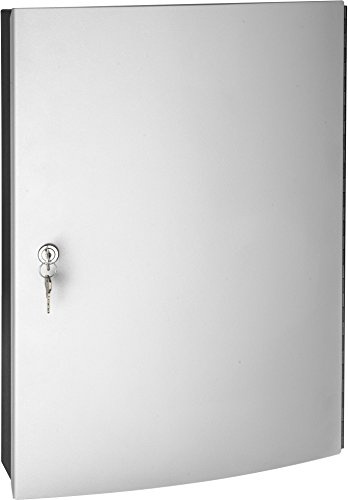 Schlüsselschrank Haky Box inkl. schwarzer Schlüsselanhänger (120 Haken) | Abschließbarer Schlüsselkasten mit Fronttür aus Stahl, pulverbeschichtet, langlebig und stabil, inkl. Montagematerial
