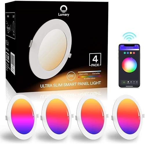 Lumary LED Einbaustrahler Deckenstrahler, 16 Millionen Farben Dimmbar Weiß (2700K-6000K), Deckenspots Kompatibel Mit Alexa, Echo, Google Home, 4 Stück