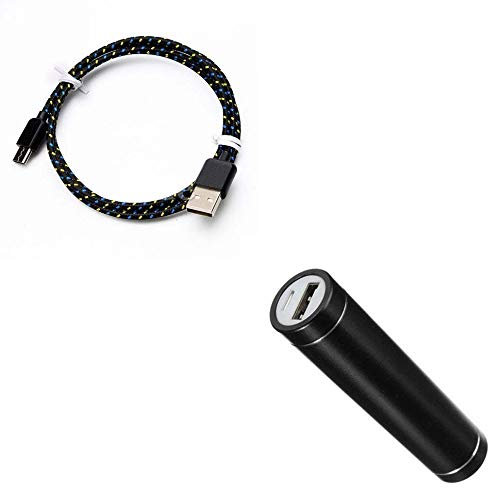 Pack Batterie pour Samsung Galaxy Note 20 Ultra Smartphone Type C (Cable Tresse 3m + Batterie Chargeur Externe) Android 2600mA (Noir)