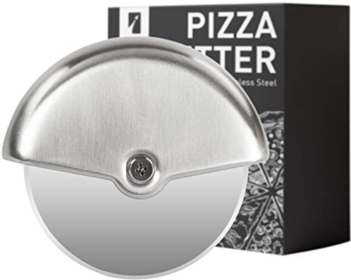 Pizzaroller aus 100% Edelstahl - Pizzaschneider – qualitatives Pizzamesser - Spülmaschinenfest - handlicher Pizzacutter – einfache Bedienung und Reinigung – Flammkuchenschneider