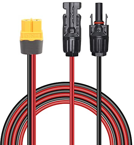 GELRHONR Solarstecker auf XT60 Ladekabel 1.5m,12AWG Solar zu XT60 Buchse Solarpanel Kabel Kit,für Solarpanel RV Portable Power Station Solargenerator Lipo Batterie