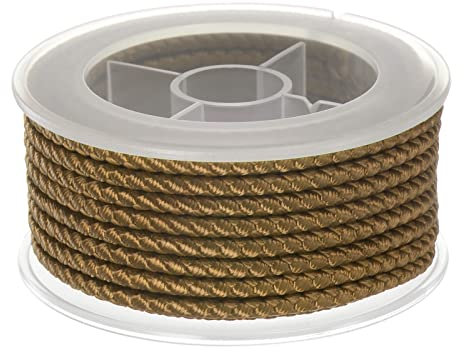 sourcing map Hilo de Nylon, Cuerda de Abalorios de Cordel, Cordón Trenzado Extrafuerte 3mm para Pulseras Joyería Fabricación Bricolaje Artesanía 4M/13 Pies, Oscuro Caqui