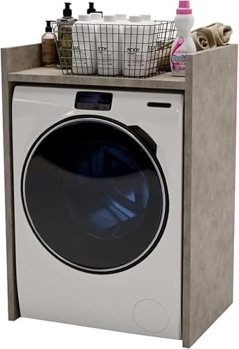 AKKE Waschmaschinenschrank Überbauschrank Für Waschmaschine 66x97x48 cm Wäschetrockner Schrank Waschmaschinenregal Badezimmerschrank Waschmaschinenüerbau Beton