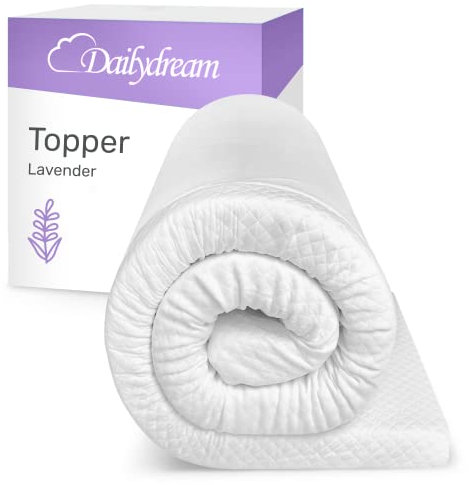 Dailydream viscoelastischer Matratzentopper Model L mit Memory Foam Effekt, 140x200x7cm, Edition Lavendel