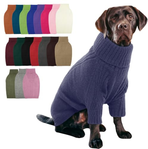 IECOii Hundepullover,Sweater für Hunde,Hundepullover für Kleine Mittelgroße große Hunde,Warmer Rollkragen Hunde Pullover,Winter Hundebekleidung for Katzen,Chihuahua,Französische Bulldogge,Labrador