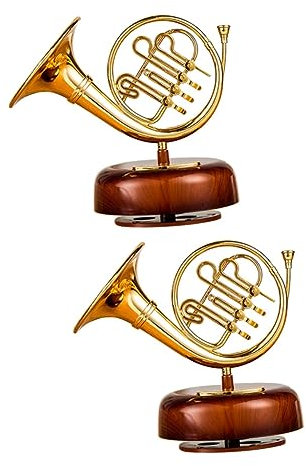 Abaodam 2stücke Tuba-förmige Kreative Rotierende Musikbox Einzigartige Desktop-dekoration Für Geburtstagsgeschenke Nostalgische Melodien Und Stilvolle Inneneinrichtung
