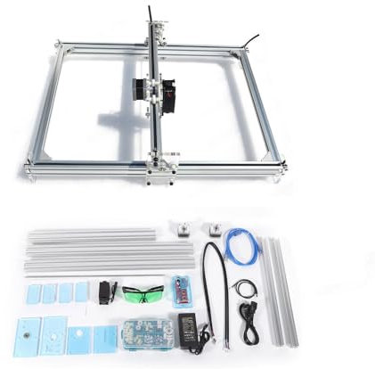 Laser Graviermaschine, 500MW Kleine Tischgravurmaschine mit Laserschutzbrille, DIY Desktop Mini Laser Schneiden für Holz, Schaumstoff, Bambus, 56x44x16CM