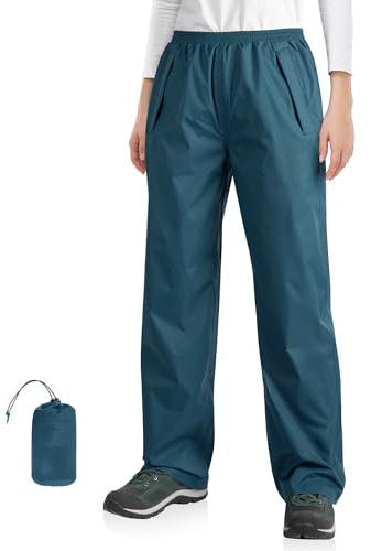 33,000ft Damen Regenhose wasserdichte Fahrrad Überziehhose Reflektierende Winddichte Leichte Outdoorhose zum Golf Wandern Angeln Dunkles Cyan 40