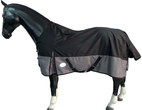 eQuitack Your Passion Is Our Mission Outdoor Winterdecke Turnout 100% Wasserdicht 600D 100G Fulling Schwarz/Grau Schwarz/Grau - 155cm