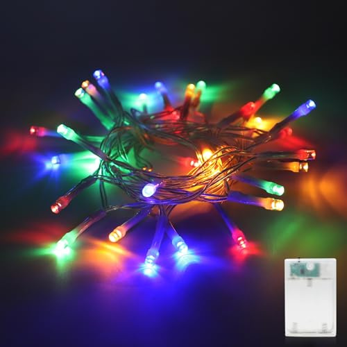 A.bigwhale Guirnalda Luces Pilas, 3m 30 LED multicolor luces de hadas con temporizador 6H, luces de hadas para interior, Navidad, dormitorio, fiesta, boda