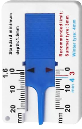 Strumento per misurare la profondità del battistrada, misuratore di profondità dei pneumatici, 0 – 20 mm di spessore | Strumento di misurazione preciso per la profondità del battistrada, misuratore