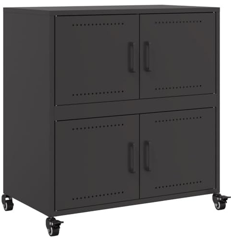 vidaXL Sideboard Schwarz 68x39x72 cm Stahl