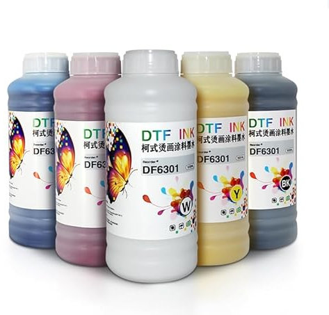 PEIXU Drucker Tinte für DTF,DTF Tinte,Geeignet für L1800/R1390/TX800/XP600 Druckköpfe,CMYKWW, 6 * 1000ml,6 Flaschen Gesamt