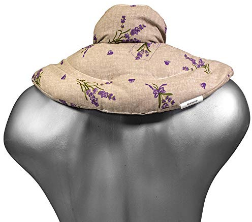 Nackenhörnchen mit Stehkragen - Lein + Lavendel - Nackenkissen Aroma Wärmekissen mit Lavendelblüten Landhausstil Romantik