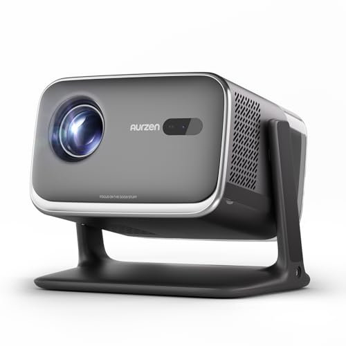Aurzen Boom Mini 4-in-1 Proiettore Smart con Google TV, 10,000+ Apps, 4k Supporta Videoproiettore, 500 Lumen Projector, 20W DoIby Audio, Real-Time Focus & Keystone, WiFi/Bluetooth Esterno Home (Nero)