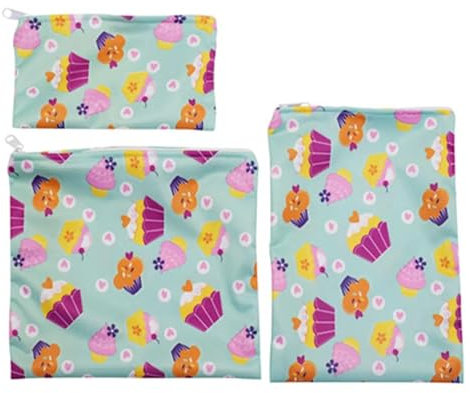 bolsa para pan Bolsas de tela for aperitivos, 3 uds., bolsas reutilizables for sándwich, apto for lavavajillas, bolsa con cremallera for el hogar, escuela, oficina, Picnic, Camping y senderismo(Light