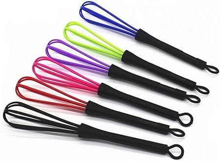 6 Pcs Mini Whisks for Hair Dye Color Mixing, Balloon Salon Barber Hairdressing Hair Color Dye Cream Whisk Kitchen, Mixer Tool for Blending,Beating and Stirring Hair Color Mixing Bowls (7 x 1.2 in)