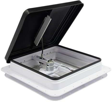 Lucarne de Toit pour Caravane 42x42cm Carré Trappe de Toit Pour Caravane FenêTre de Toit de Caravane Fermé Lmperméable à L'eau Résistant aux Ultraviolets Interrupteur à Bouton Unique