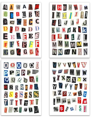 Lettere Adesive Scrapbooking 181 Pezzi Adesivi Vintage Stickers Aesthetic Adesivi Scrapbooking Lettere Adesive Grandi,Può Essere Utilizzato Per Incollare Diari, Valigie, Album Fotografici