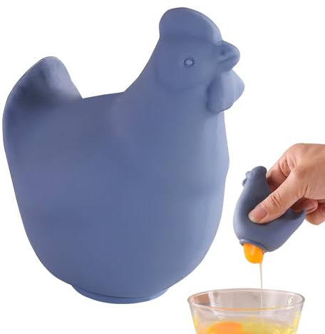 Separatore Di Tuorlo D'uov-o In Silicone - Separatore Di Tuorlo D'uov-o A Forma Di Pollo | Se-paratore Di Tuo-rlo D'uo-vo In Silicone Per Filtri Alimentari Per La Cottura Al Forno (Blu)