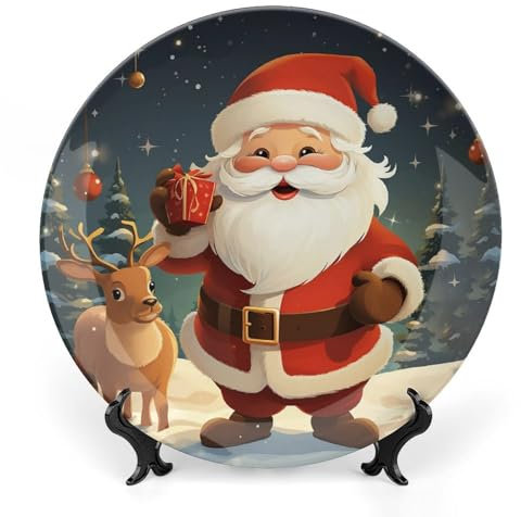 Grandes assiettes décoratives en porcelaine anglaise de 20,3 cm avec support de présentation pour cuisine, salle à manger, décoration artistique Chi