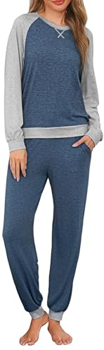 Leversic Pyjama Femme Hiver Coton 2 Pièces Doux et Chaud | Doux et Chaud, Cet Ensemble 2 Pièces en Coton Offre Un Confort Optimal Pour Dormir et Se Détendre Pendant Les Nuits Froides