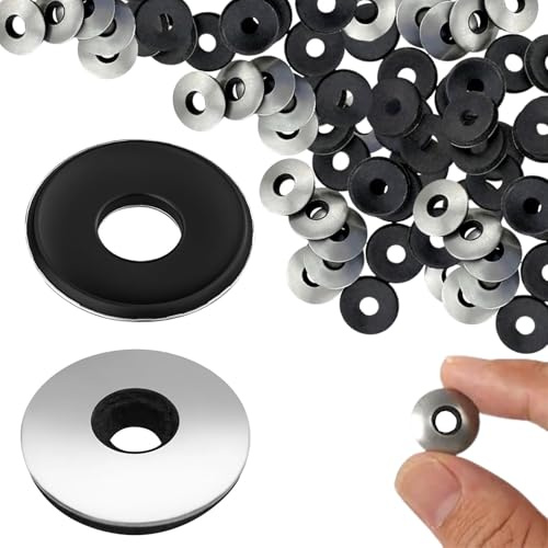 HAYGEM 200 Piezas Estanqueidad Arandelas de Sellado, Acero Inoxidable Adherida Arandelas de Goma, Juego de Anillo de Sellado Plano Impermeabilización, para Maquinaria, Industria, Construcción