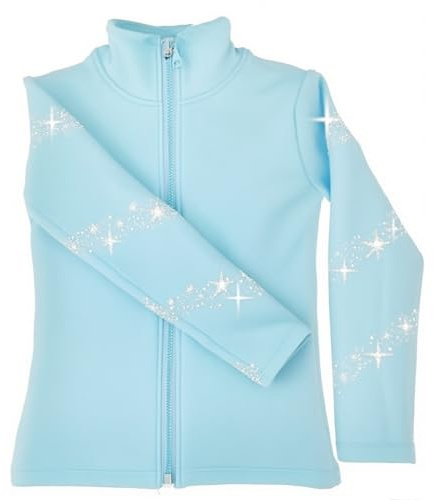 JoyCan Chaqueta de entrenamiento de patinaje artístico con forro polar para niña, color negro