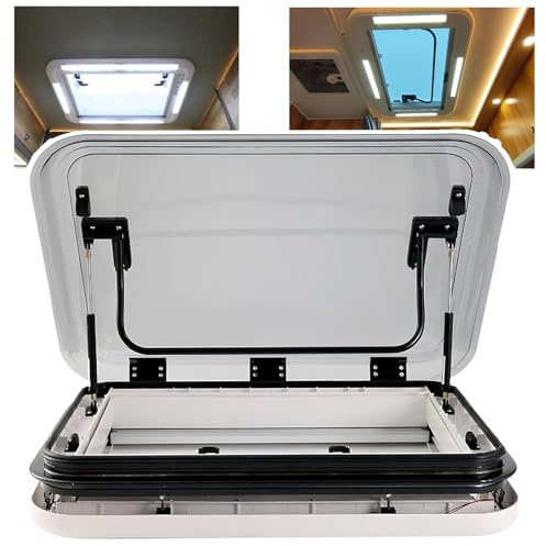 Lucernario per camper con luce LED e parasole per roulotte, rimorchio, yacht, camper, ventilazione
