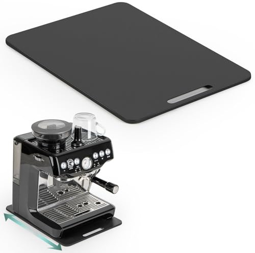 ANBOXIT Metal Appliance Slider, Sliding Tray for Coffee Maker | 360° Effortless Movement,Small Appliance Rolling Tray for Counter, Coffee Pot Slider, Deep - Large (16D x 12W)