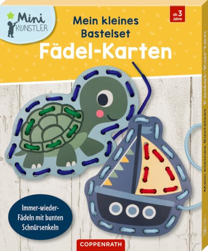 Mein kleines Bastelset: Fädel-Karten: Schildkröte / Boot