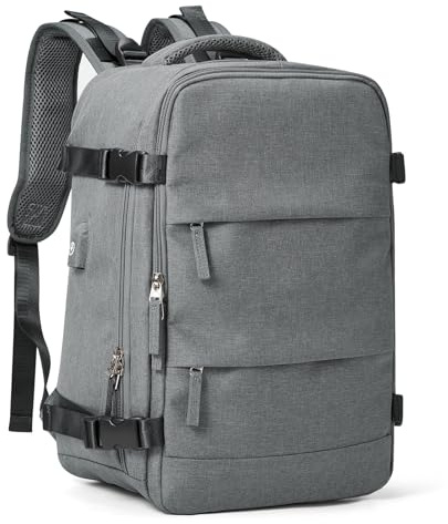 Skolväskor handbagage 40 x 20 x 25 reseryggsäck herrryggsäck kapacitet affärsväska högskola student datorväska flerfärgad, GRÅ, Einheitsgröße