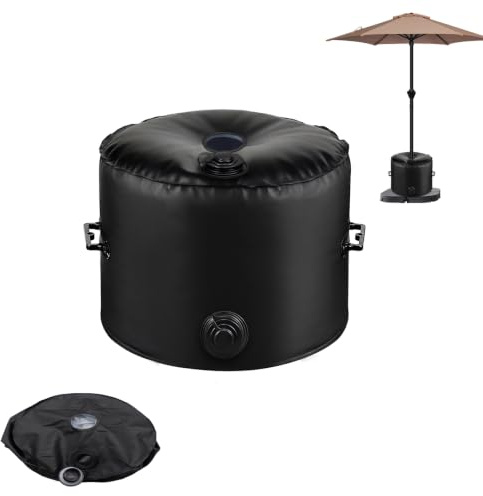 Divove Base per Parasol con Peso – capacità Massima 40 kg, Base Riempibile d'Acqua per Parasol Pesante (40 L), con Maniglia, Zavorra Pieghevole – per Giardino, Terrazzo, Cortile, Spiaggia