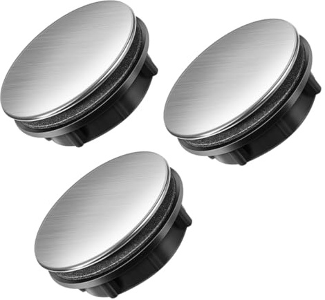 DOITOOL Stainless Steel Sink Faucet Hole Covers 3Pcs Washbasin Tap Hole Covers for Soap Dispensers, Compact Design, Suitable for Kitchen and Utility Room