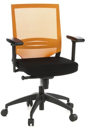 hjh OFFICE 657232 Proffs kontorsstol PORTO BASE - Ryggstöd i mesh som andas, Justerbart svankstöd, Synkrongunga som kan låsas i 4 steg, Svart designerfotkryss
